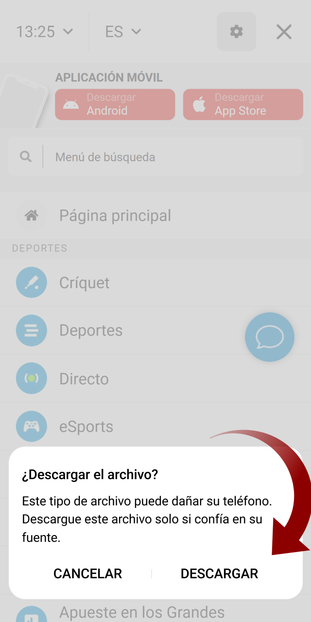 Descargue e instale la aplicación Megapari en su dispositivo.