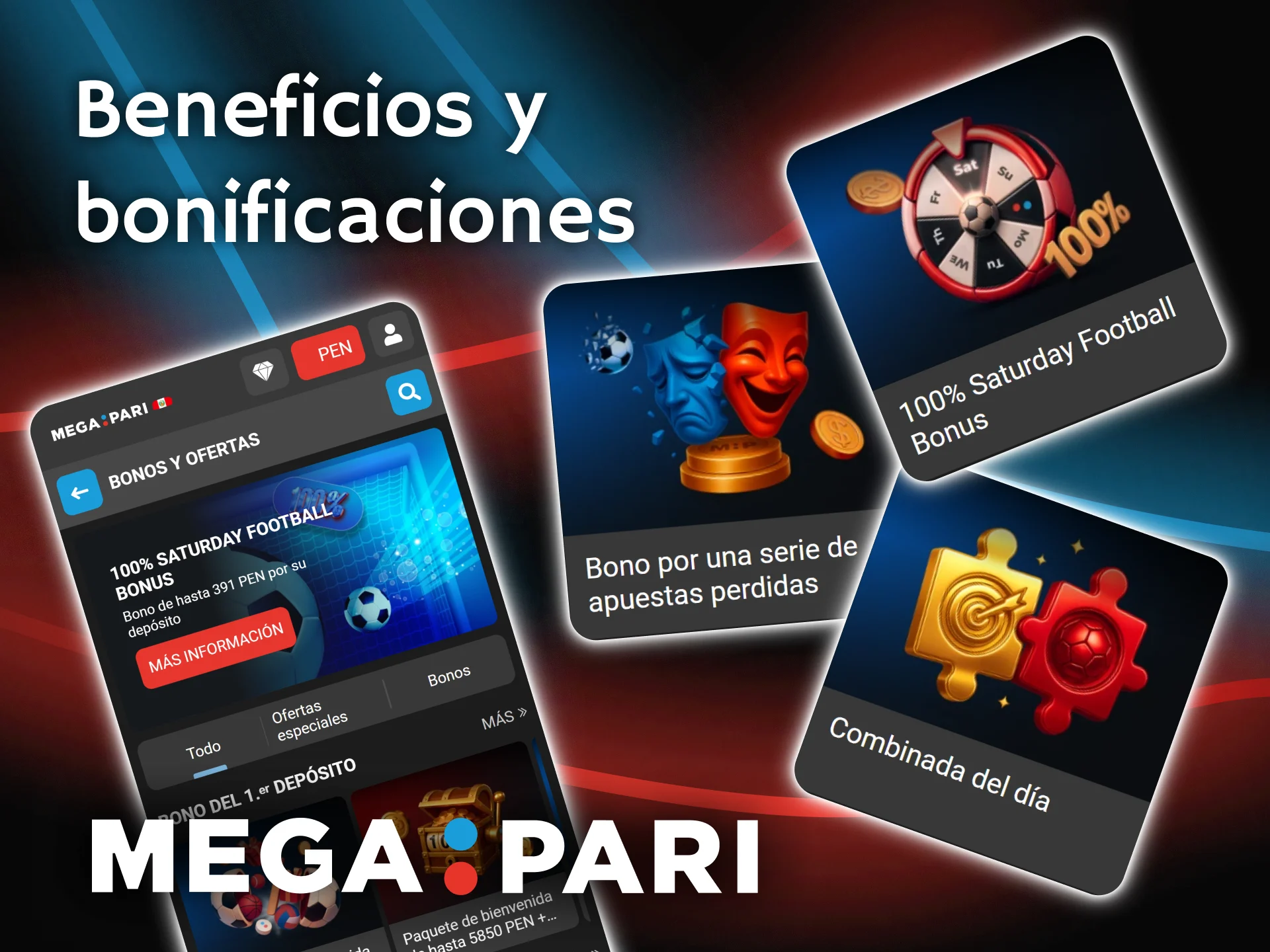 Reclama los beneficios exclusivos y las bonificaciones especiales que ofrece Megapari.