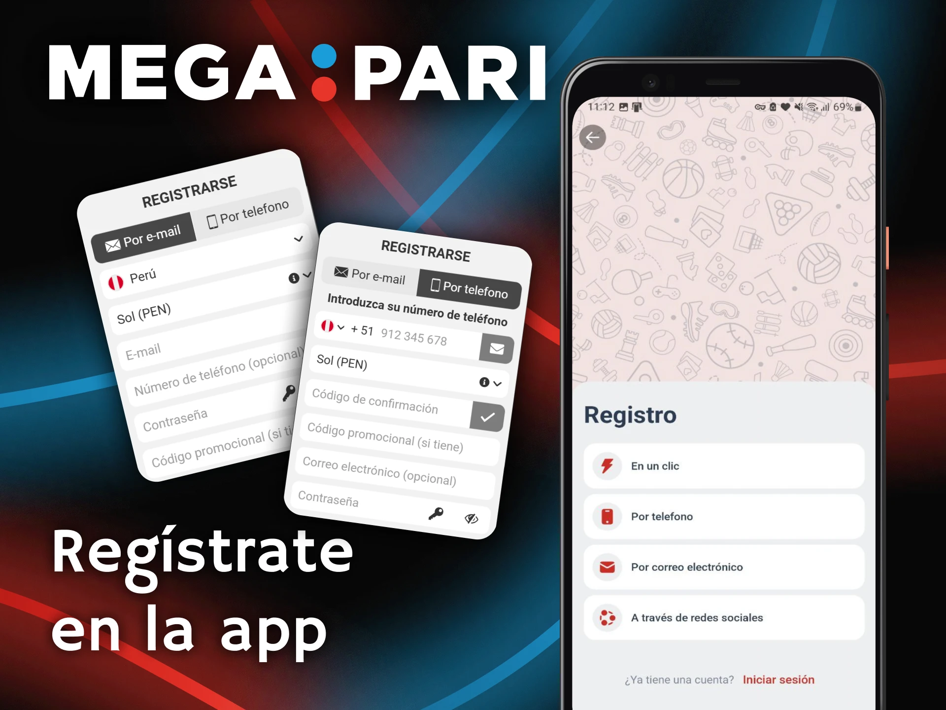 Completa tu registro en la app de Megapari en pocos pasos y únete hoy mismo.