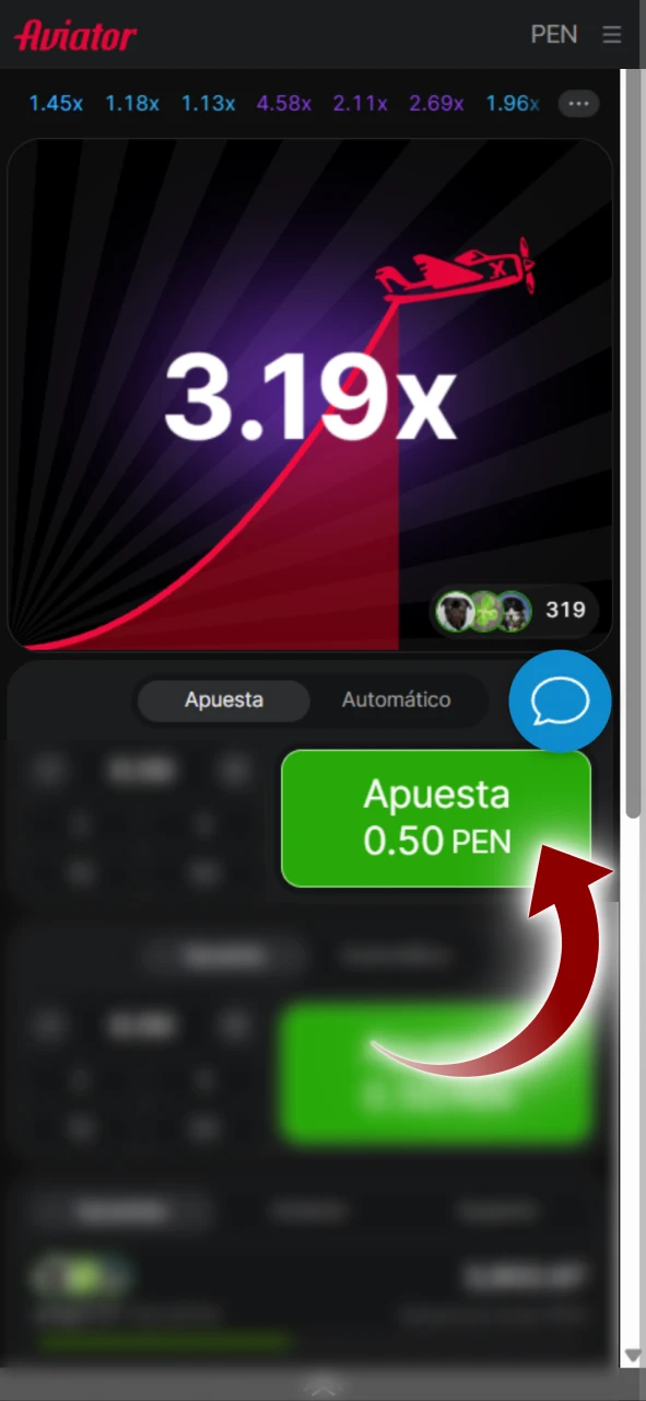 Haz tus apuestas en Aviator gracias a la web oficial de Megapari Perú.