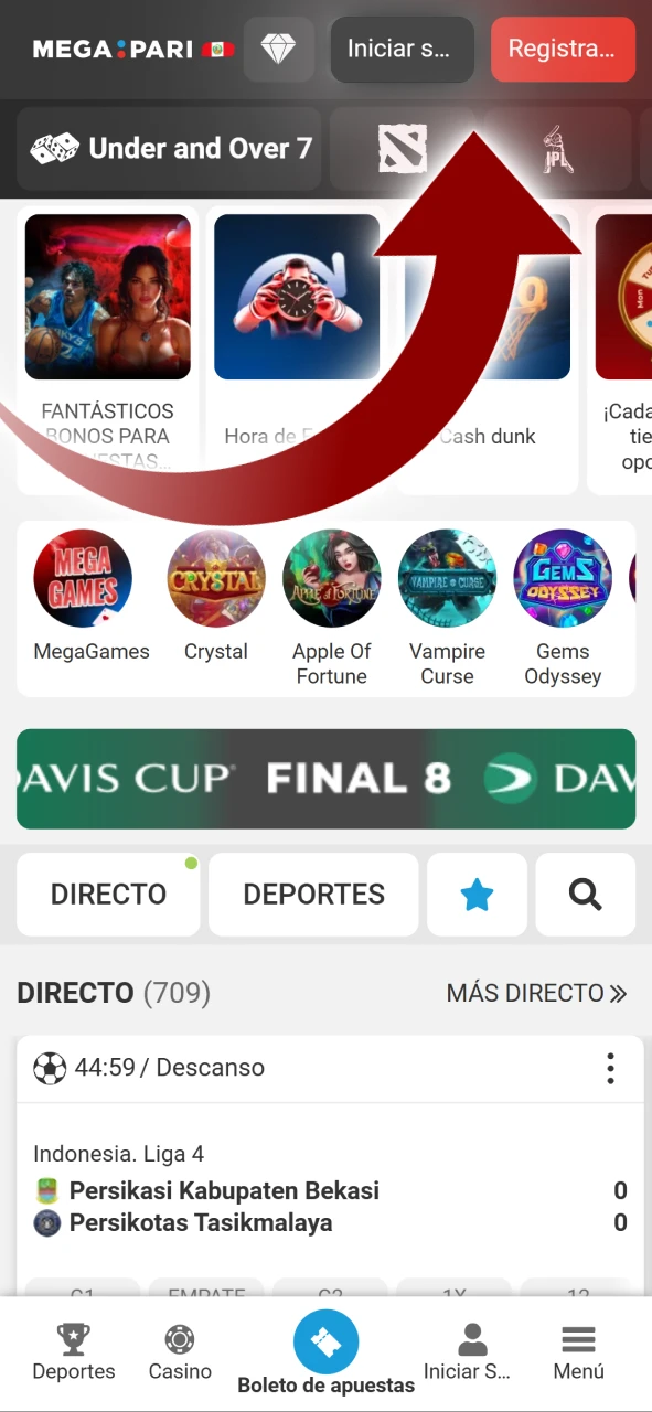 Regístrate o inicia sesión en tu cuenta de Megapari Perú.