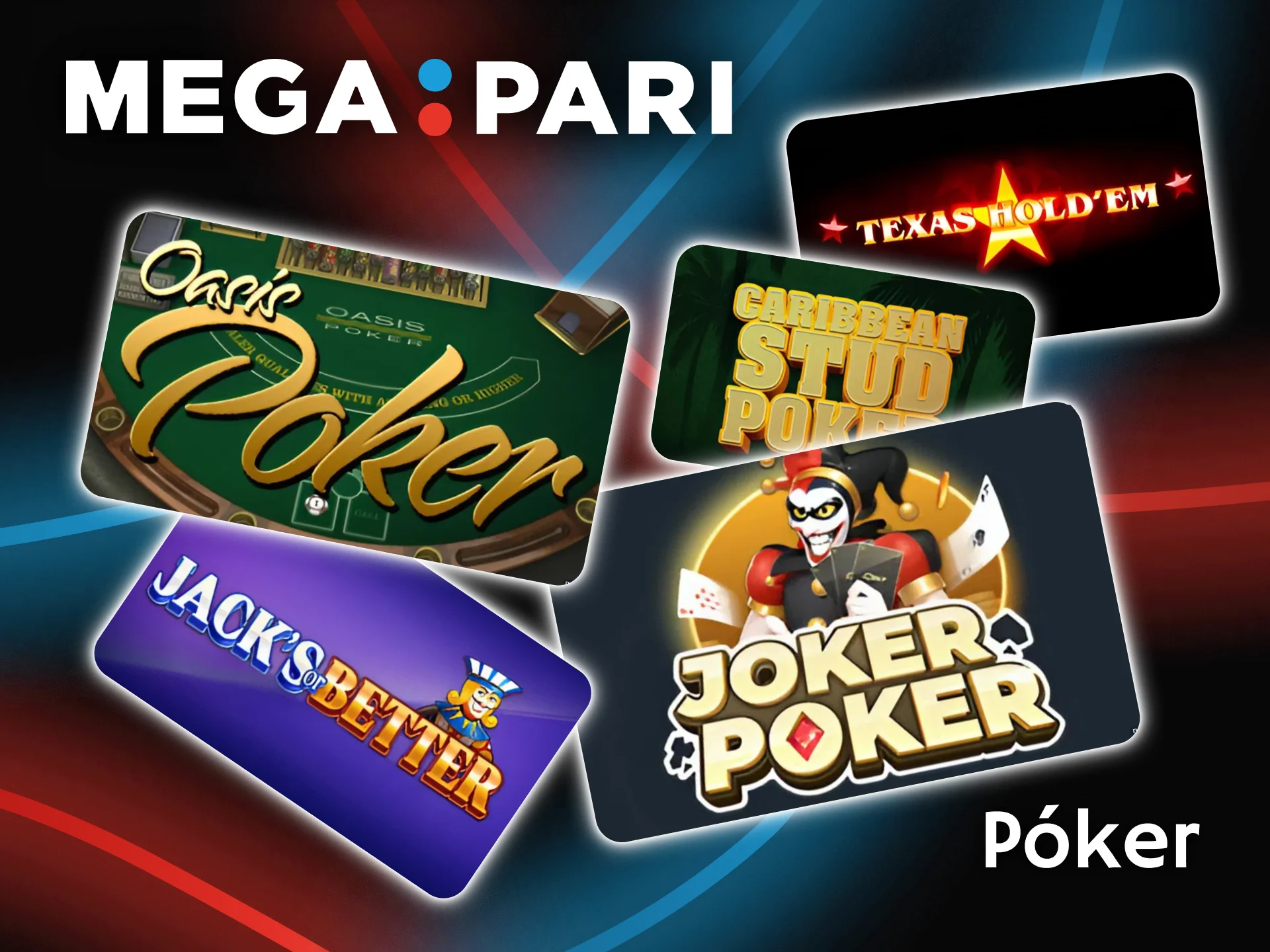 Variedad de mesas de póker online en Megapari.