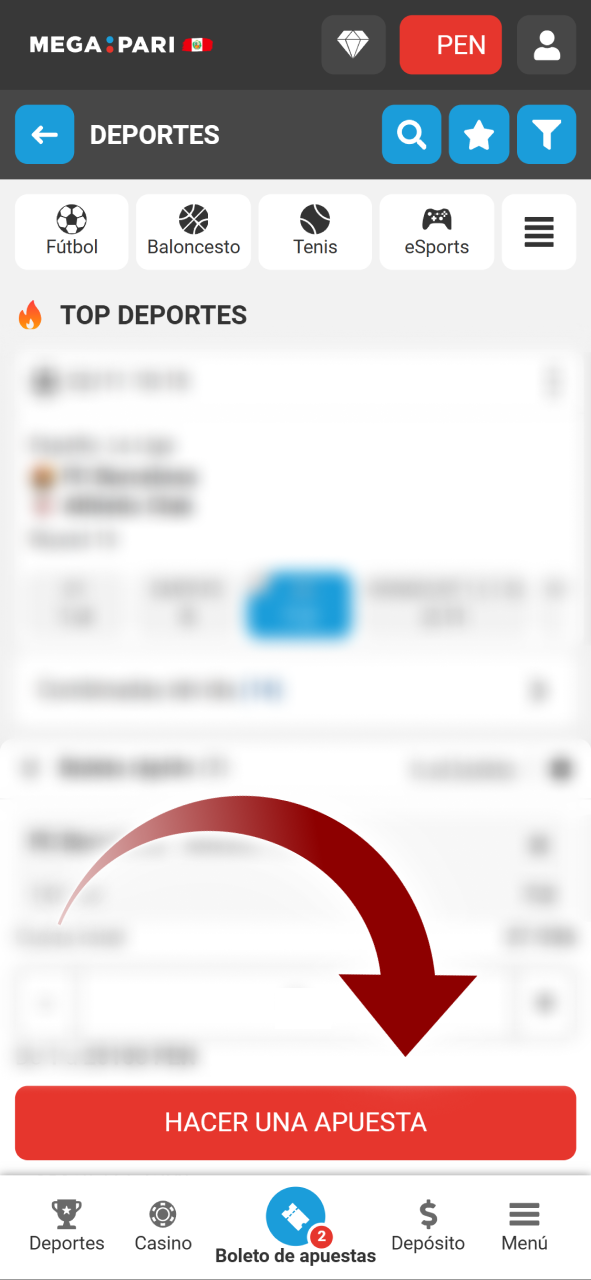 Podrás jugar a tus juegos favoritos y realizar apuestas después de que se haya activado el bono Megapari.