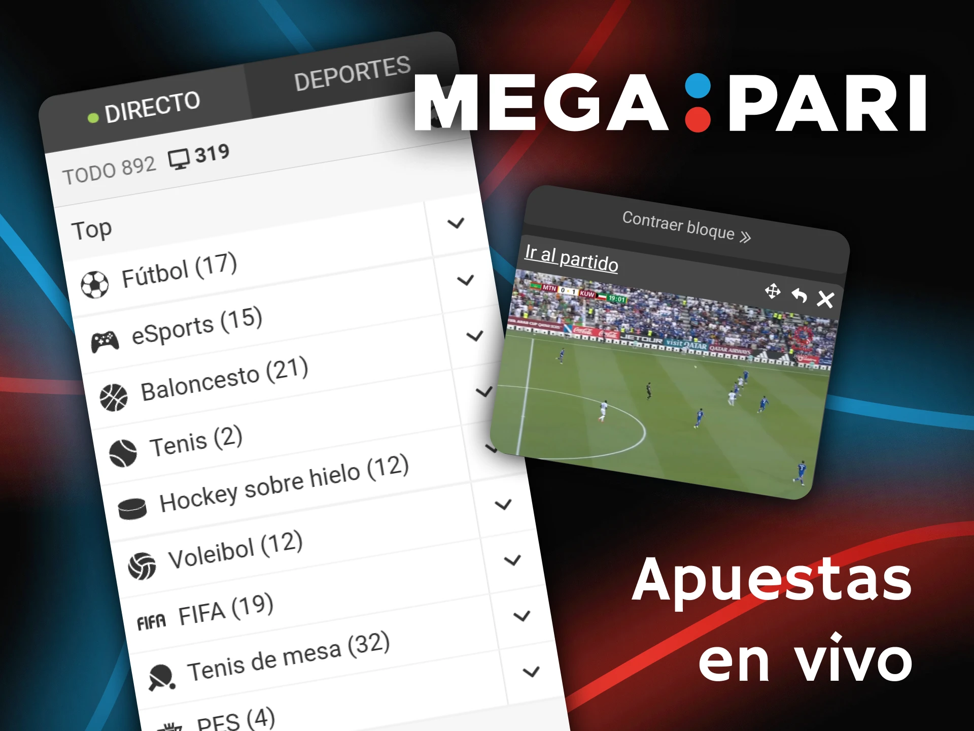 Apuestas en vivo en el sitio web oficial de Megapari.