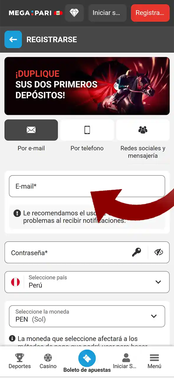 Inicie sesión en su cuenta Megapari Perú en cualquier momento y en cuestión de segundos.