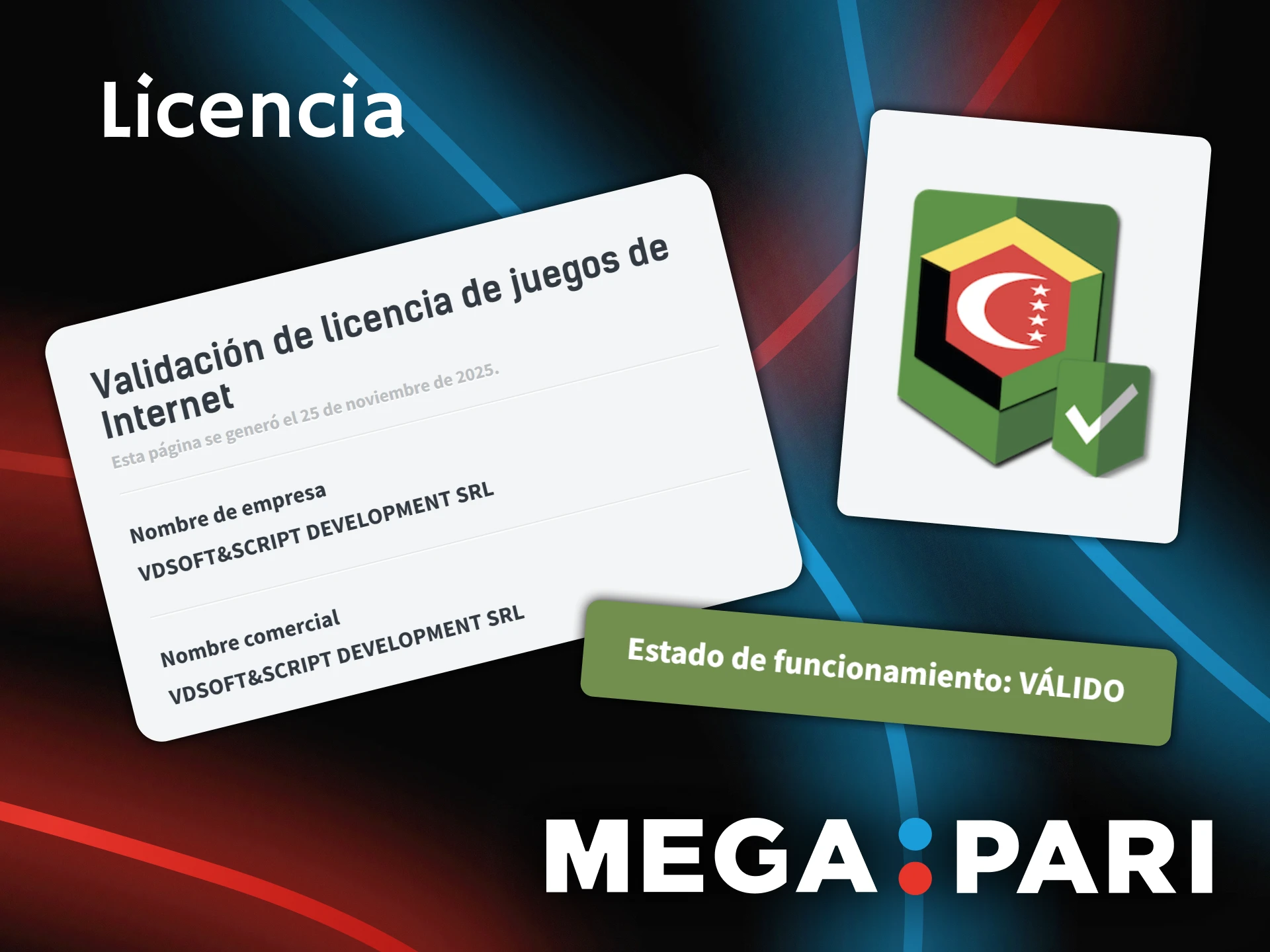 Todo en Megapari está autorizado y es seguro.