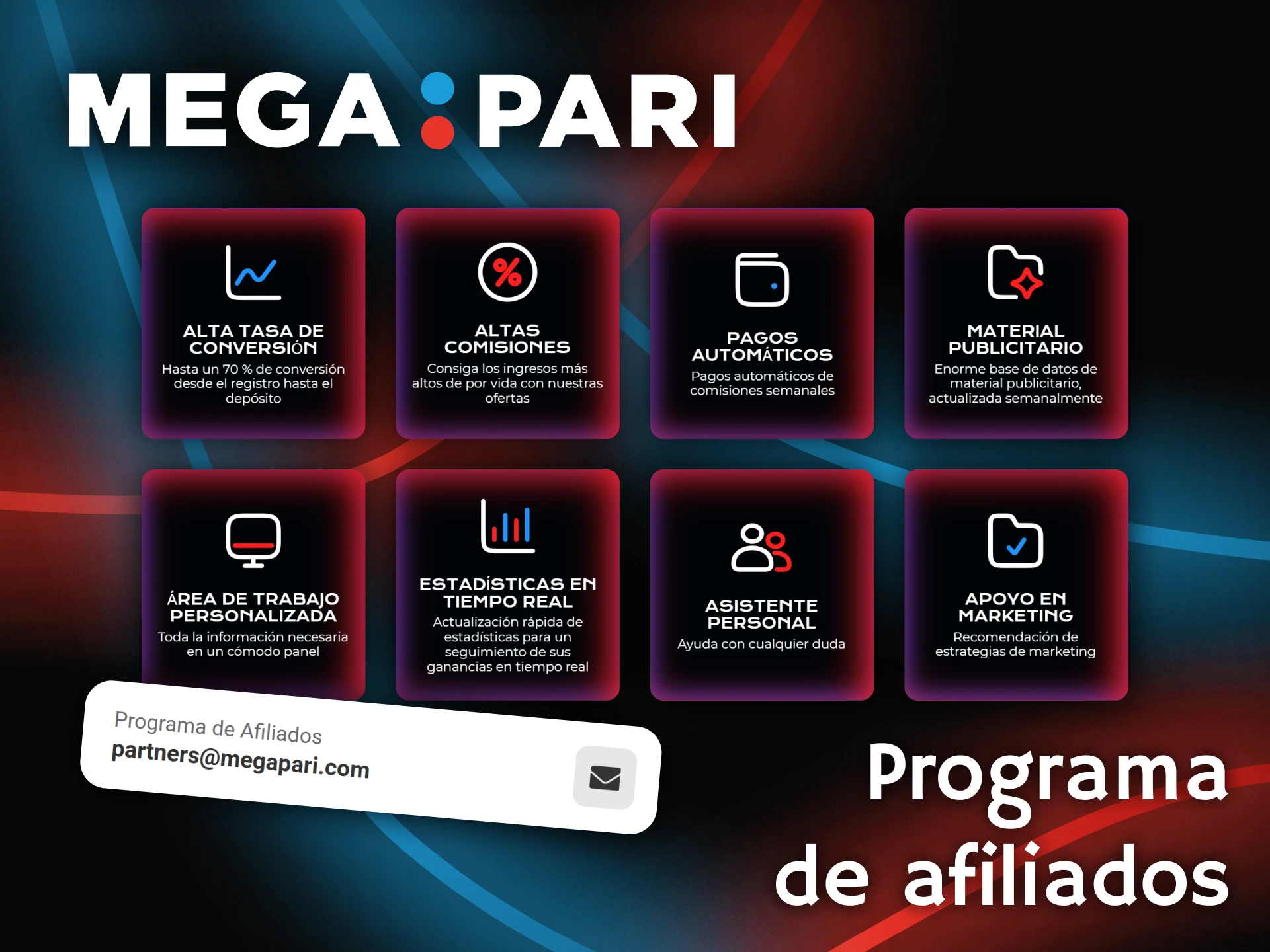 Únase al programa de afiliados de Megapari.
