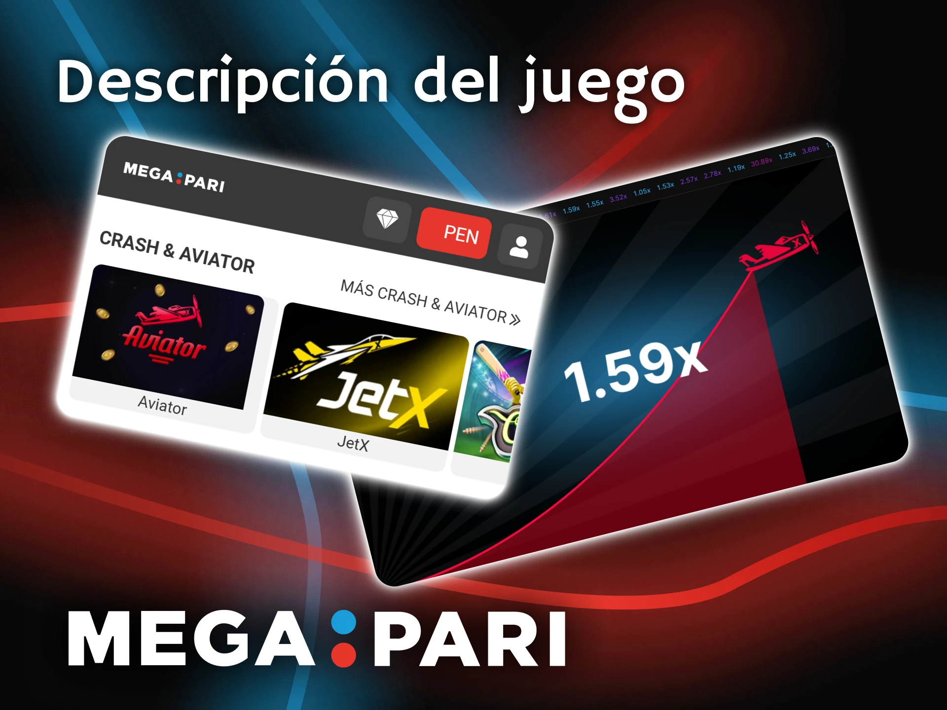 Descubre la descripción completa y las características de los juegos Crash en el sitio de Megapari.