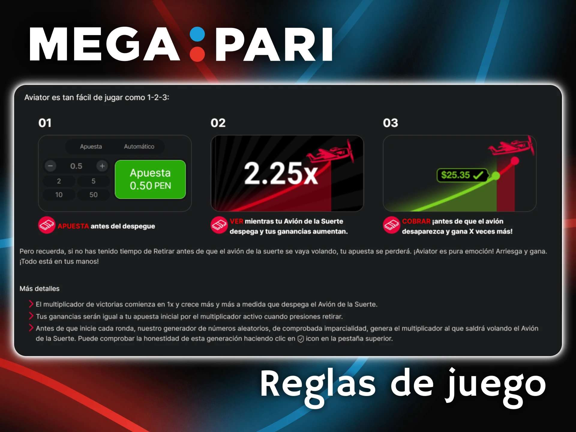 Aprende las reglas básicas paso a paso para ganar en Aviator con Megapari.