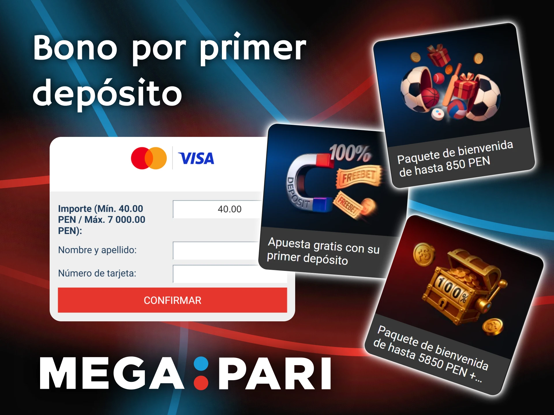 Haz tu primer ingreso con tarjeta y reclama el bono de bienvenida de Megapari.