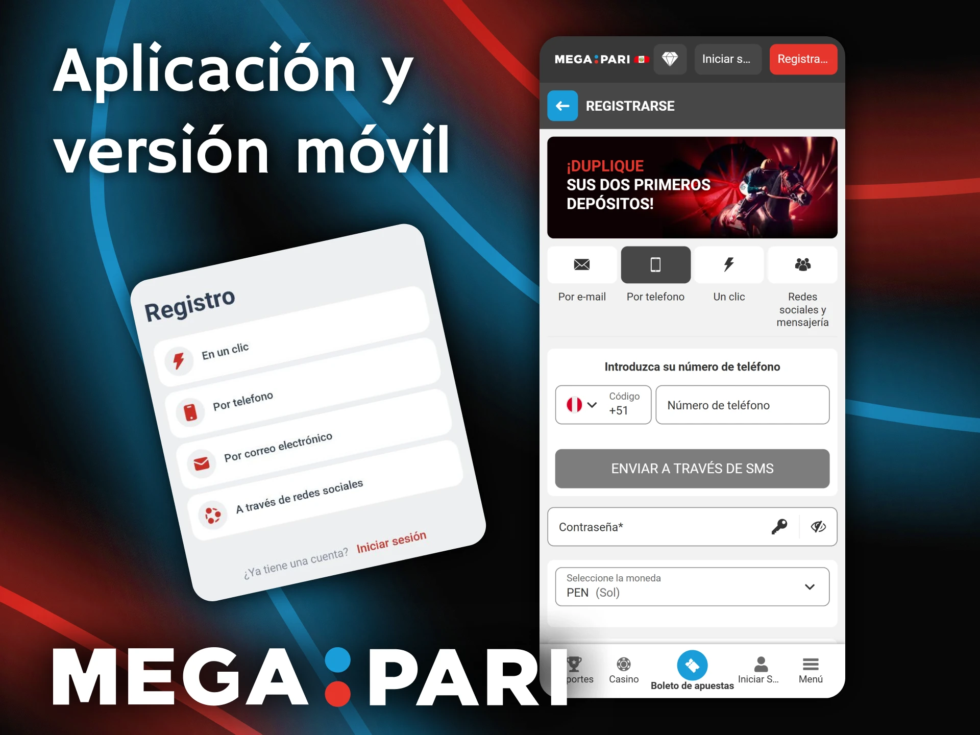 Completa tu registro rápidamente desde la versión móvil o la aplicación de Megapari.