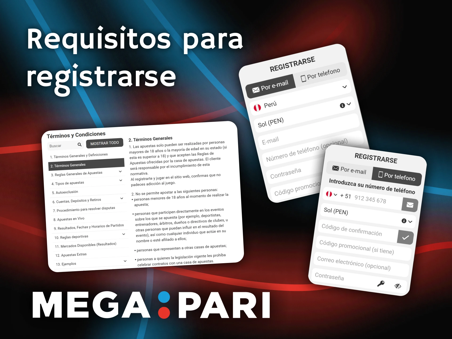 Consulta los requisitos necesarios y crea tu nueva cuenta de usuario en Megapari.