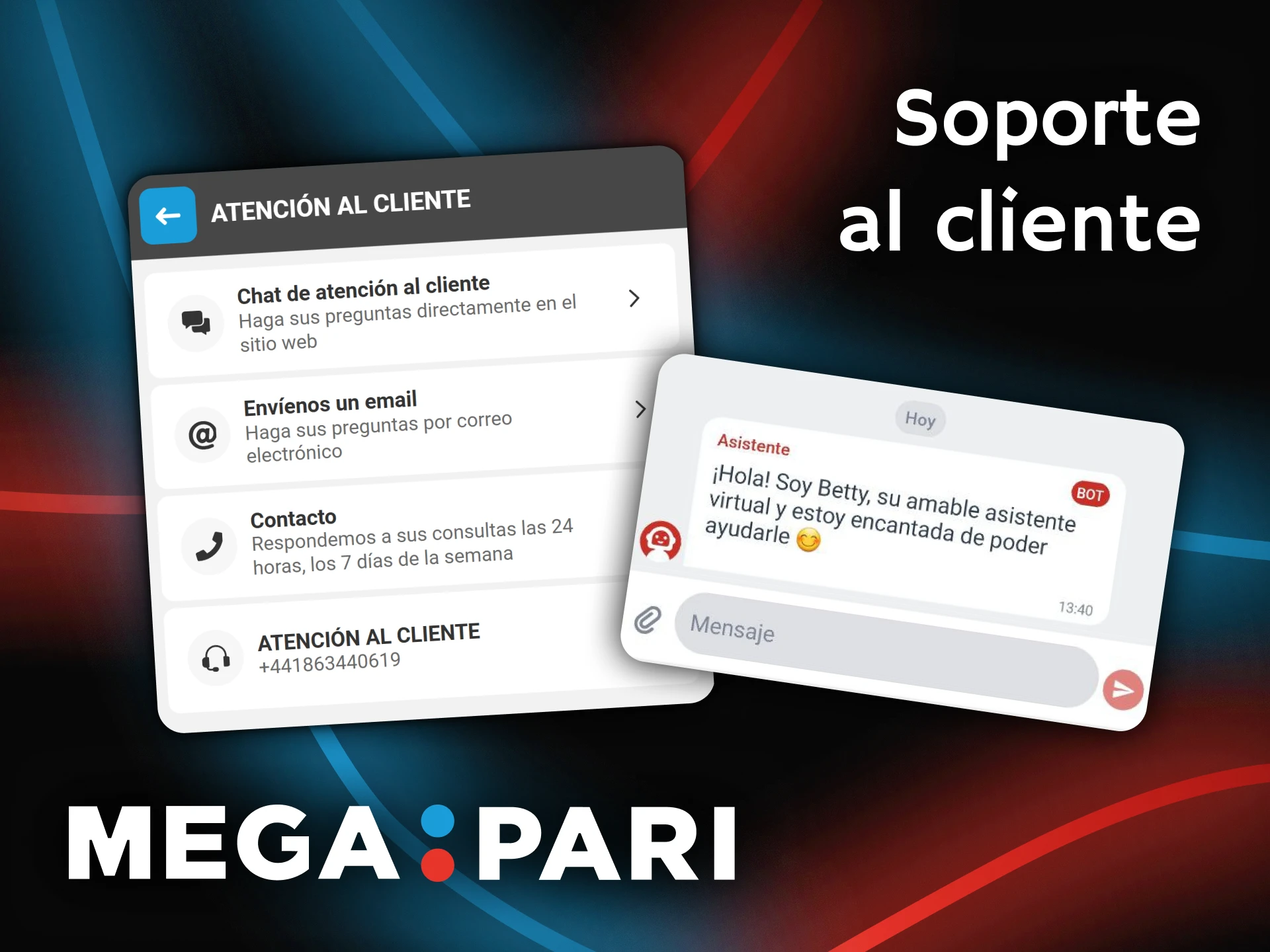 Resuelve tus dudas contactando con el equipo de soporte al cliente de Megapari.