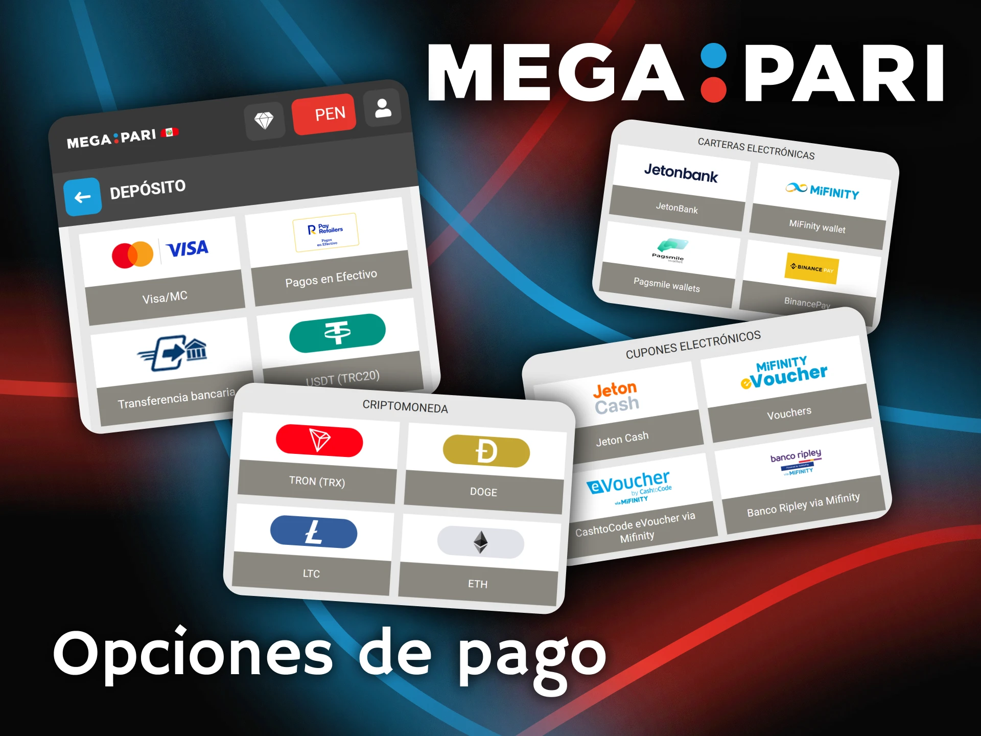Revisa las diversas opciones de depósito y criptomonedas aceptadas en Megapari.